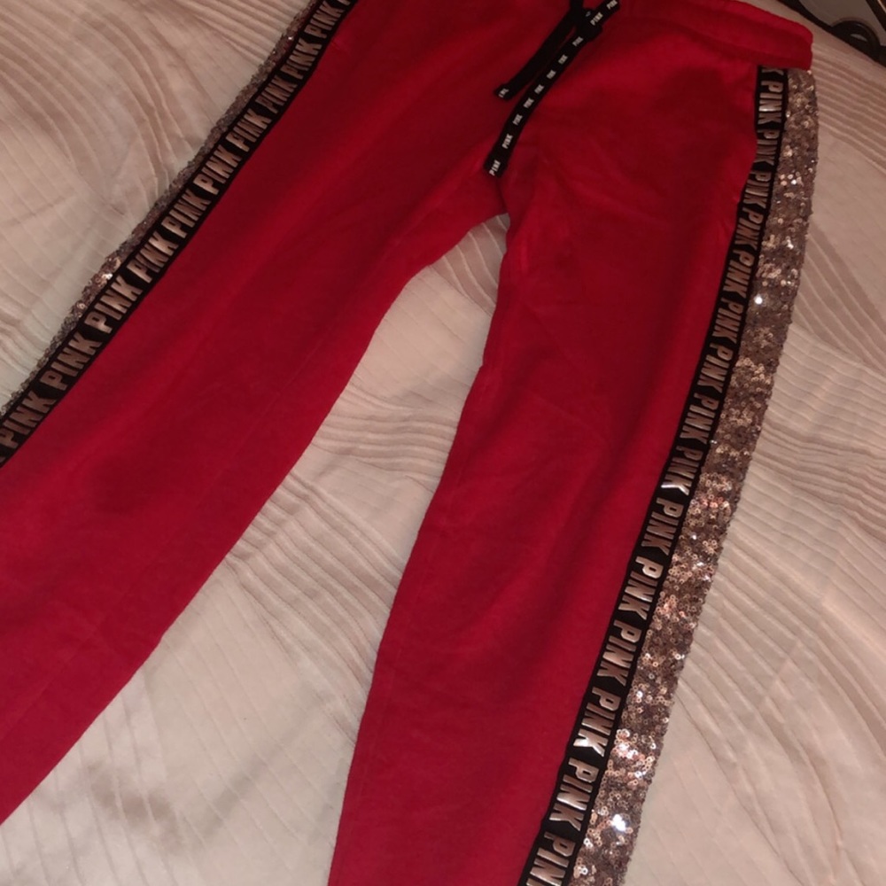Victoria’s Secret PINK XS Red Bling Joggers